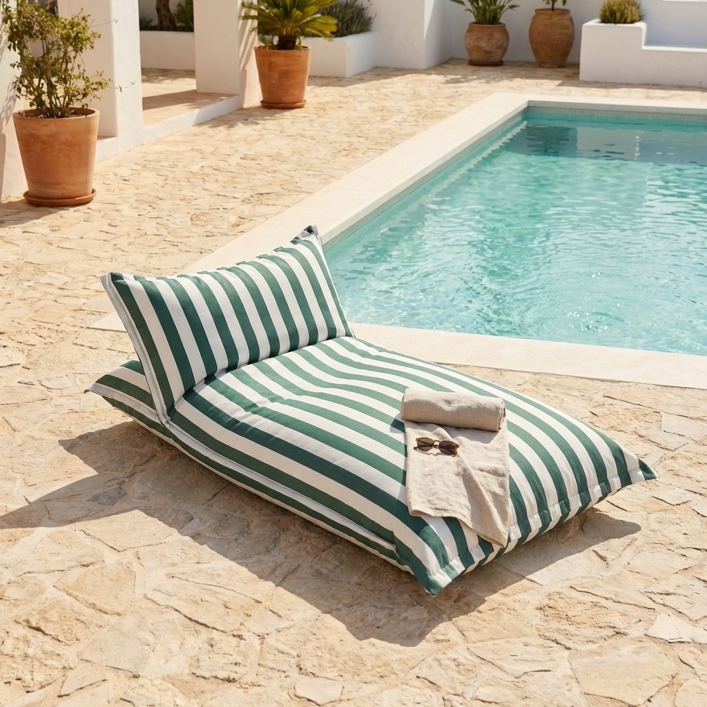 Chaise longue beanbag outdoor stripes