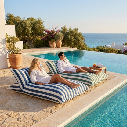 Chaise longue beanbag outdoor stripes