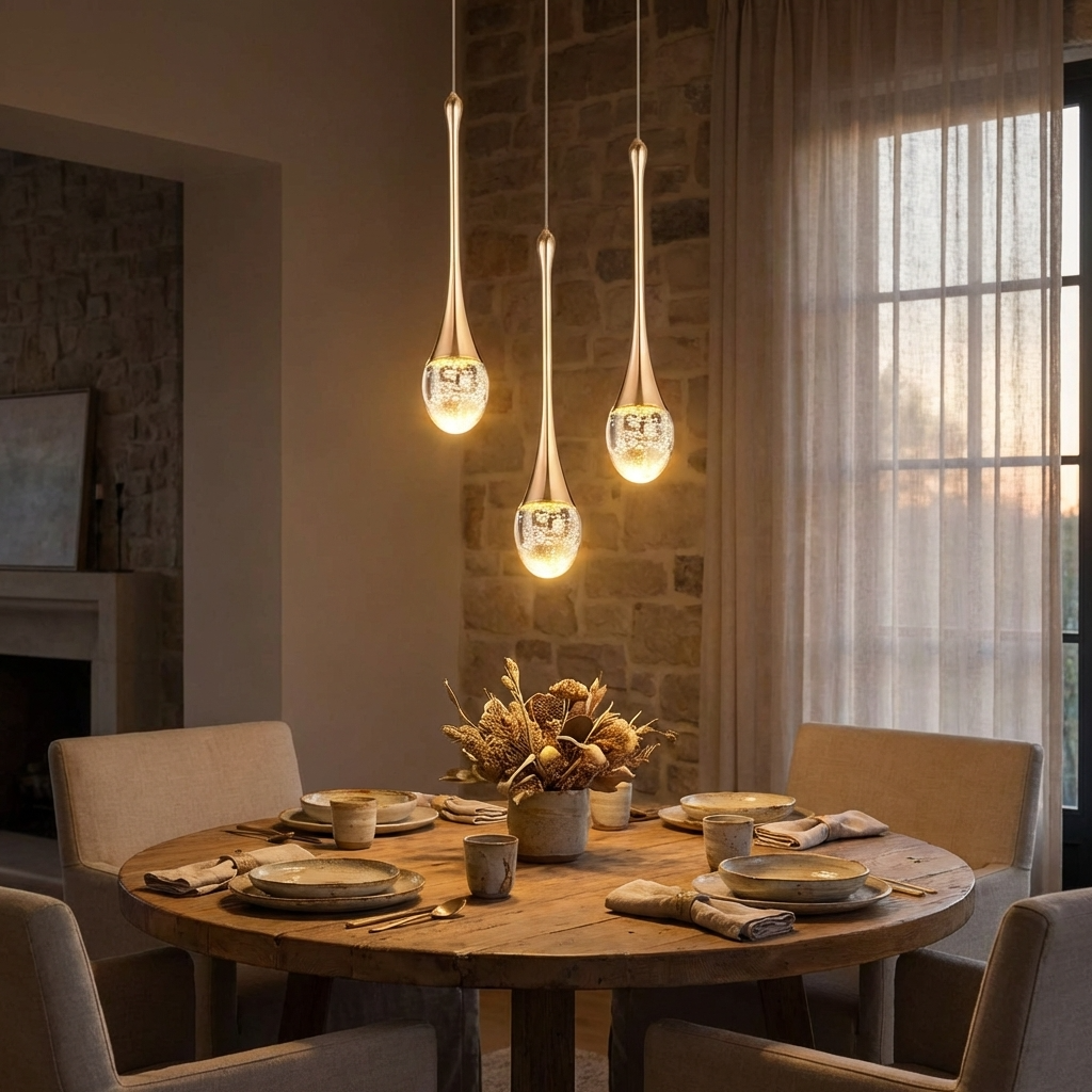 Moderne Blasen-Kristall-Pendelleuchte — 1, 2 oder 3 Köpfe