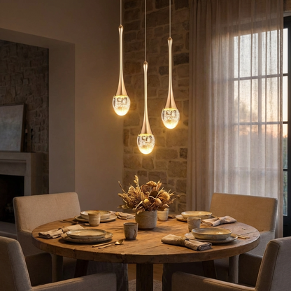 Moderne Blasen-Kristall-Pendelleuchte — 1, 2 oder 3 Köpfe