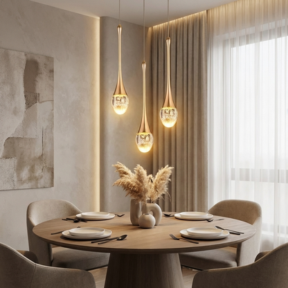 Moderne Blasen-Kristall-Pendelleuchte — 1, 2 oder 3 Köpfe