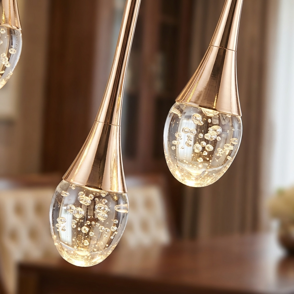 Moderne Blasen-Kristall-Pendelleuchte — 1, 2 oder 3 Köpfe