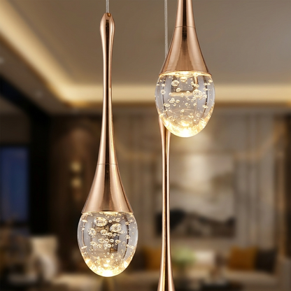 Moderne Blasen-Kristall-Pendelleuchte — 1, 2 oder 3 Köpfe