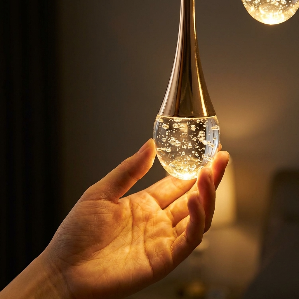 Moderne Blasen-Kristall-Pendelleuchte — 1, 2 oder 3 Köpfe