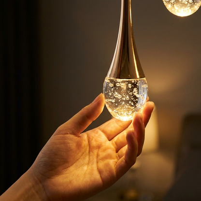 Moderne Blasen-Kristall-Pendelleuchte — 1, 2 oder 3 Köpfe