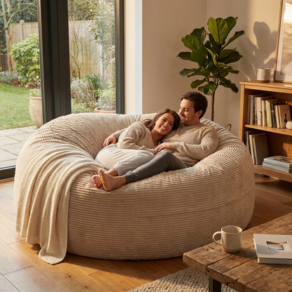 Big XXL BeanBag – Ribbed Corduroy Fabric Grijs
