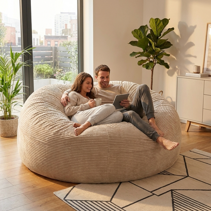 Big XXL BeanBag – Ribbed Corduroy Fabric Grijs