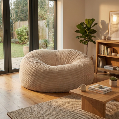 Big XXL BeanBag – Ribbed Corduroy Fabric Grijs