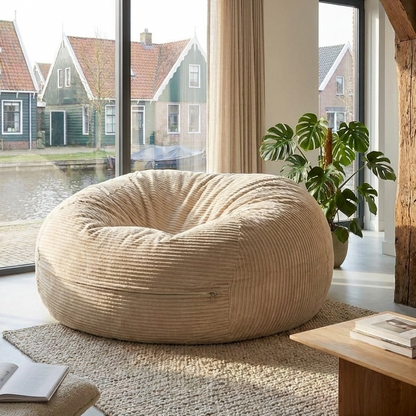 Big XXL BeanBag – Ribbed Corduroy Fabric Grijs