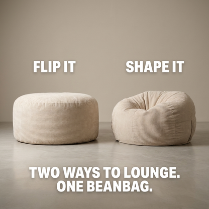 Big XXL BeanBag – Ribbed Corduroy Fabric Grijs