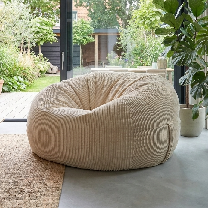 Big XXL BeanBag – Ribbed Corduroy Fabric Grijs