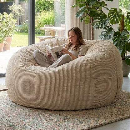 Big XXL BeanBag – Ribbed Corduroy Fabric Grijs