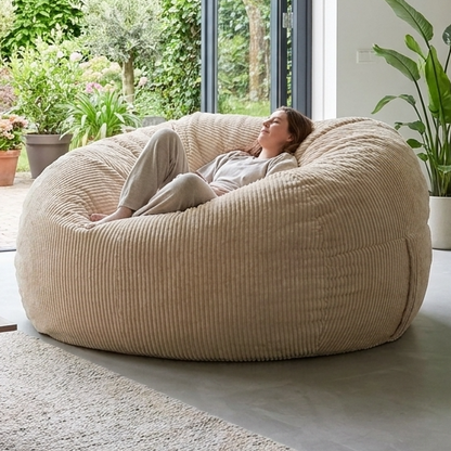Big XXL BeanBag – Ribbed Corduroy Fabric Grijs