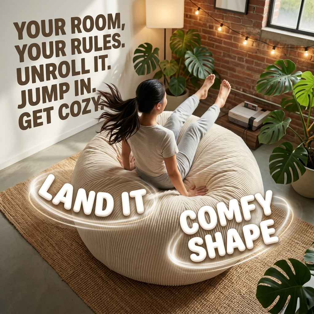 Big XXL BeanBag – Ribbed Corduroy Fabric Grijs