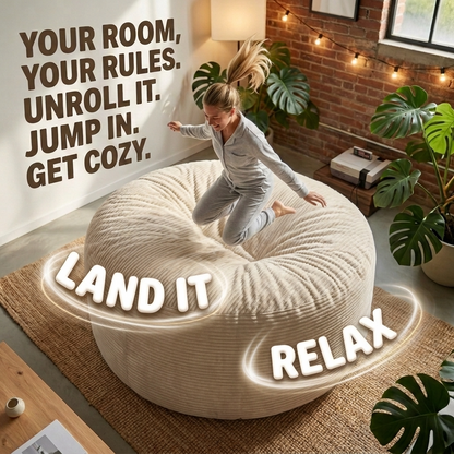 Big XXL BeanBag – Ribbed Corduroy Fabric Grijs