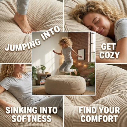 Big XXL BeanBag – Ribbed Corduroy Fabric Grijs