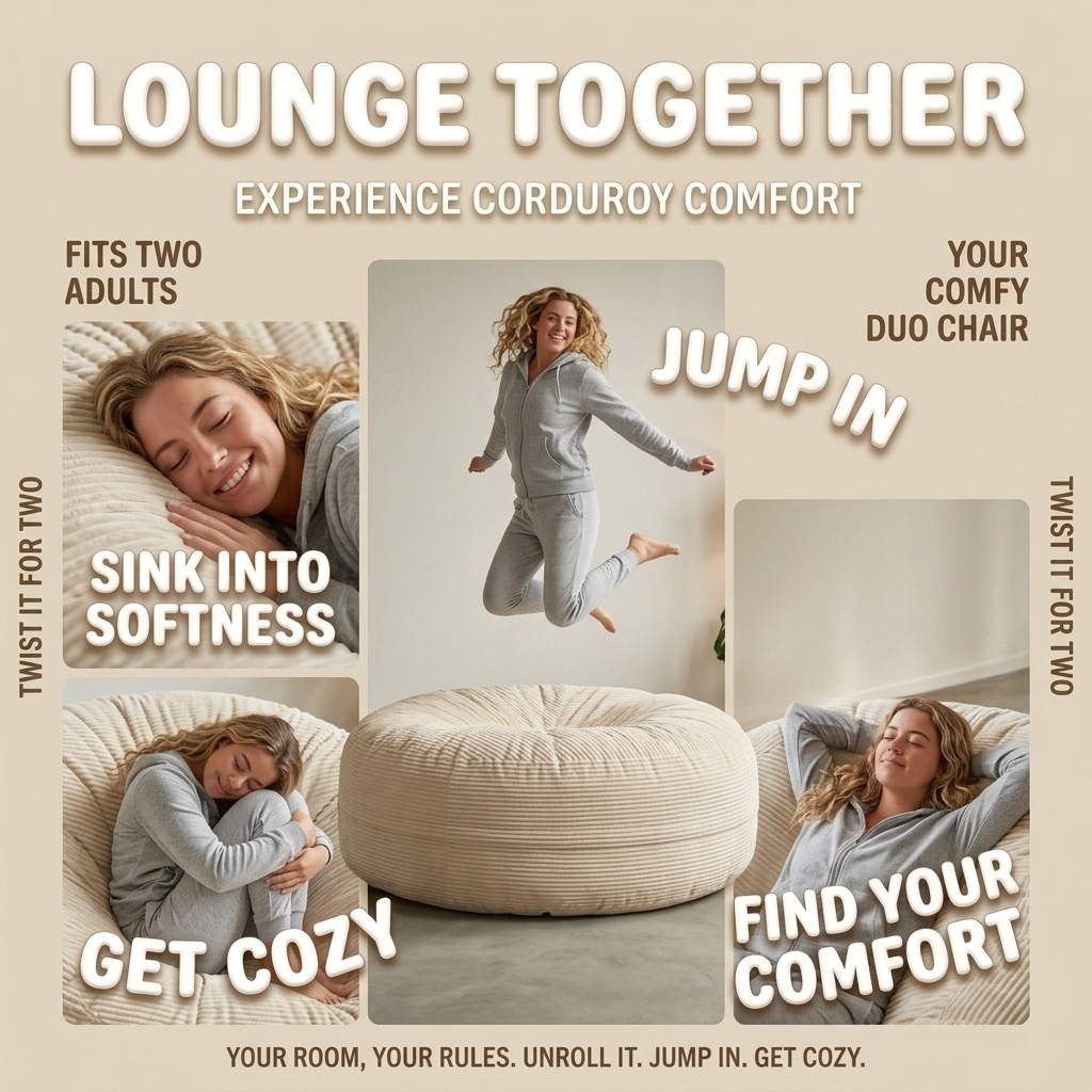Big XXL BeanBag – Ribbed Corduroy Fabric Grijs