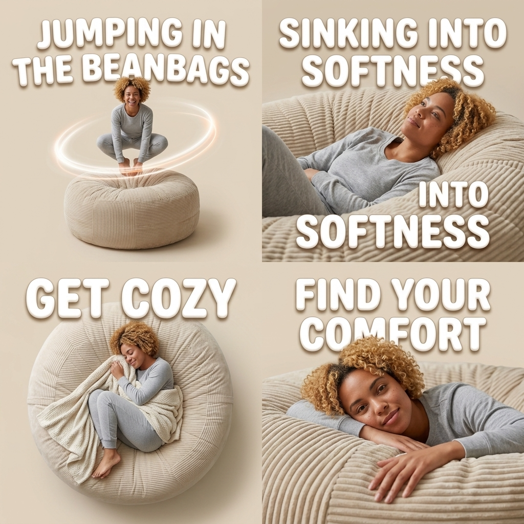 Big XXL BeanBag – Ribbed Corduroy Fabric Grijs