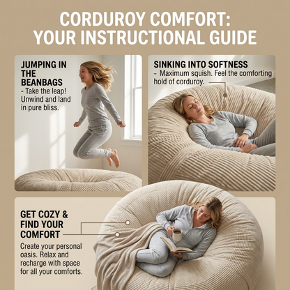 Big XXL BeanBag – Ribbed Corduroy Fabric Grijs
