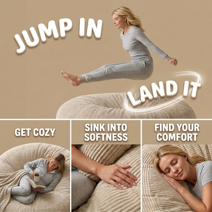 Big XXL BeanBag – Ribbed Corduroy Fabric Grijs