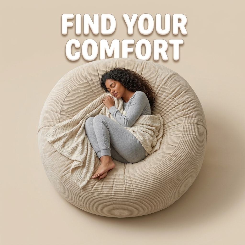 Big XXL BeanBag – Ribbed Corduroy Fabric Grijs