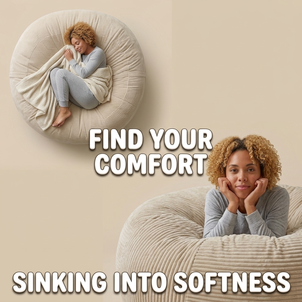 Big XXL BeanBag – Ribbed Corduroy Fabric Grijs