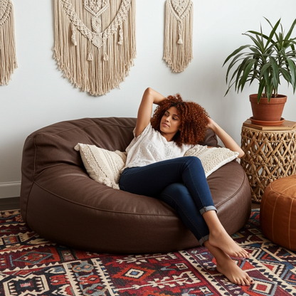 Beanbag Modern Round Retro-Leather