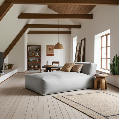 Wagrex - Beanbag Chaise Longue -  Cotton Linen