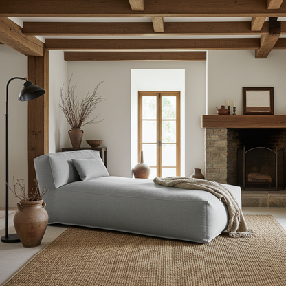 Wagrex - Beanbag Chaise Longue -  Cotton Linen