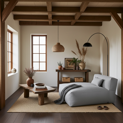 Wagrex - Beanbag Chaise Longue -  Cotton Linen