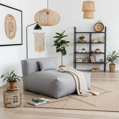 Wagrex - Beanbag Chaise Longue -  Cotton Linen