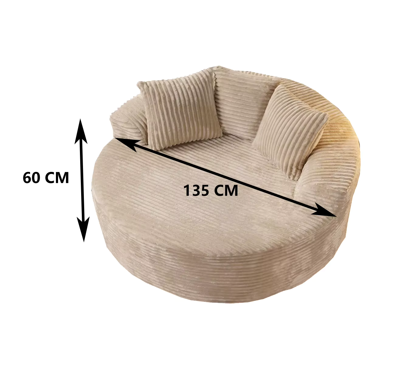 Zweisitzer-Sofa aus weichem Cord