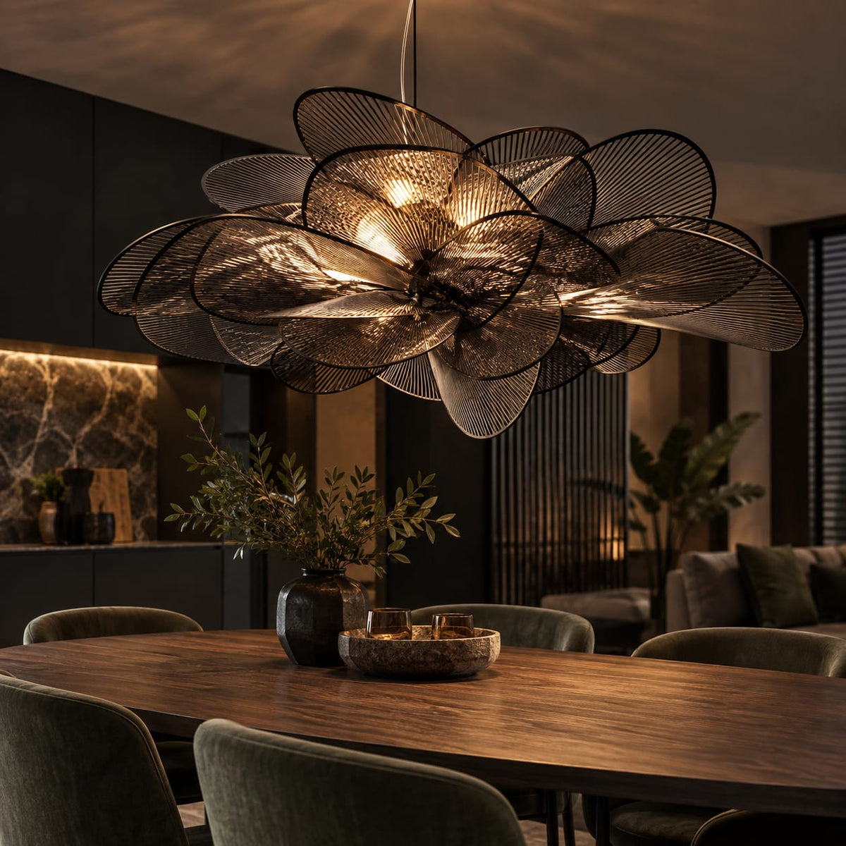 PETAL BLOOM – Moderne LED Hanglamp met Transparante Bloemblaadjes