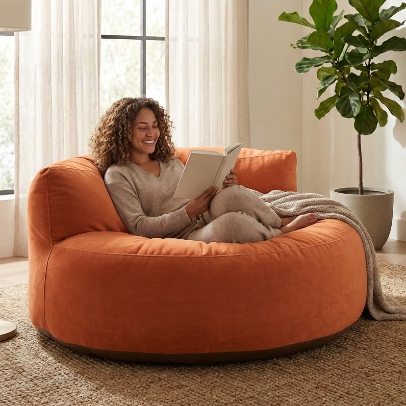 Beanbag Round Thick Velvet