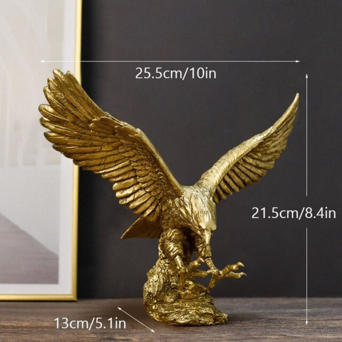 Golden Eagle | Amerikaanse Hars Standbeeld | Falcon Art Animal Model Collection Ornament Home Office Desktop Feng Shui Decor Beeldjes - Act Design Shop