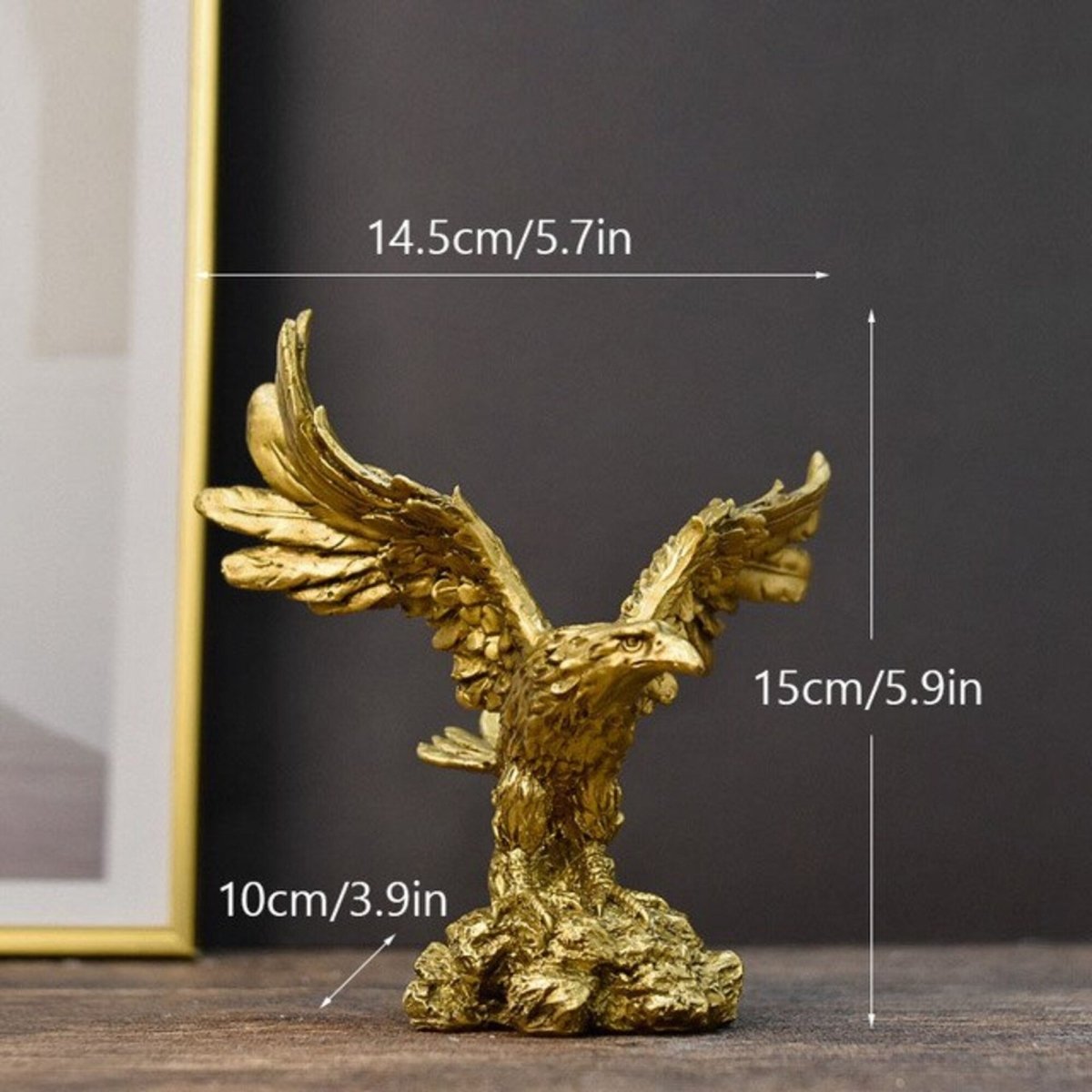 Golden Eagle | Amerikaanse Hars Standbeeld | Falcon Art Animal Model Collection Ornament Home Office Desktop Feng Shui Decor Beeldjes - Act Design Shop