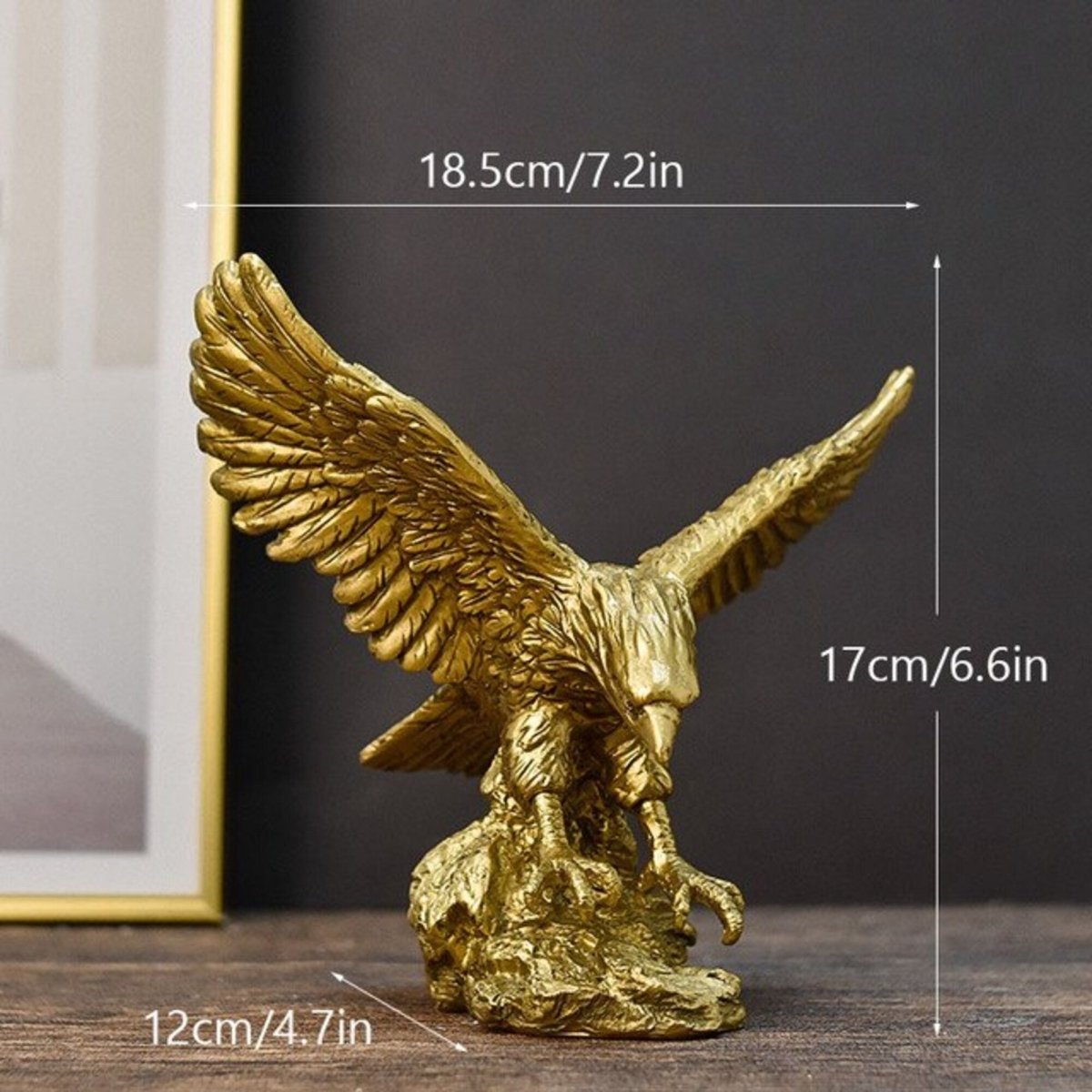 Golden Eagle | Amerikaanse Hars Standbeeld | Falcon Art Animal Model Collection Ornament Home Office Desktop Feng Shui Decor Beeldjes - Act Design Shop