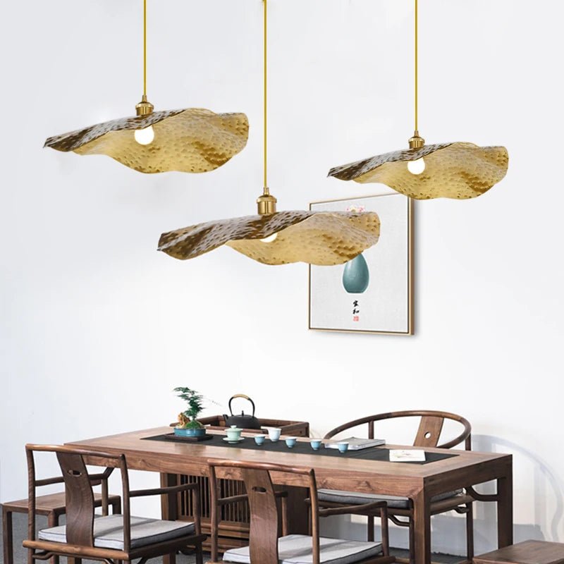 Gouden Lotusblad Hanglamp van Messing - Act Design Shop