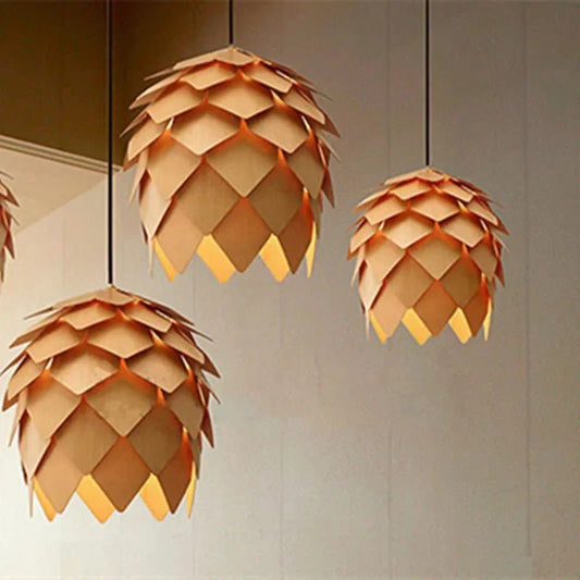 Houten Hanglamp Dennenappel Design - Act Design Shop