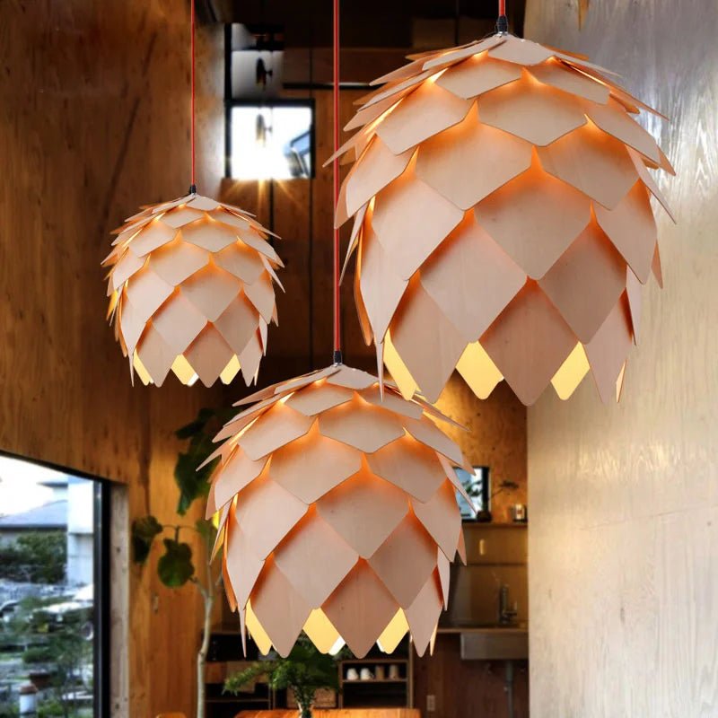 Houten Hanglamp Dennenappel Design - Act Design Shop