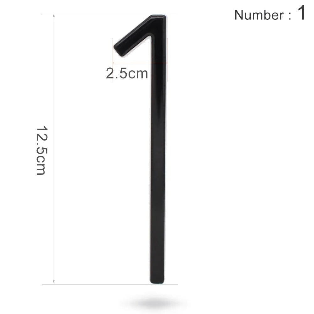 Huisnummerbordje Aluminium - Huisnummer bord zwart - Met ABC 12,5cm - Act Design Shop