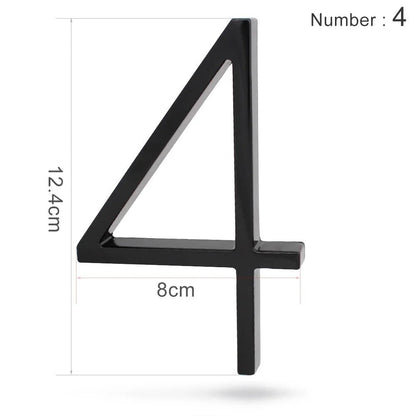 Huisnummerbordje Aluminium - Huisnummer bord zwart - Met ABC 12,5cm - Act Design Shop