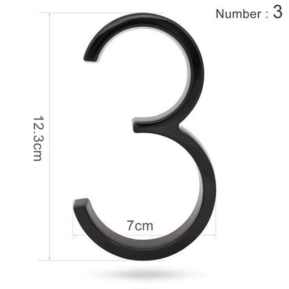 Huisnummerbordje Aluminium - Huisnummer bord zwart - Met ABC 12,5cm - Act Design Shop