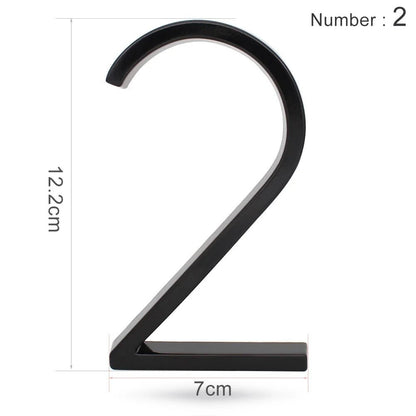 Huisnummerbordje Aluminium - Huisnummer bord zwart - Met ABC 12,5cm - Act Design Shop