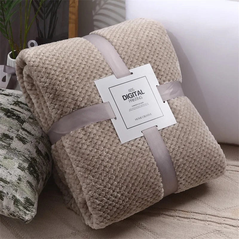 Khaki Deken - Polyester - Warme deken voor op de bank - Act Design Shop