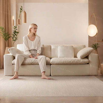 Cloud Comfort Modular Sofa - Modern white flannel