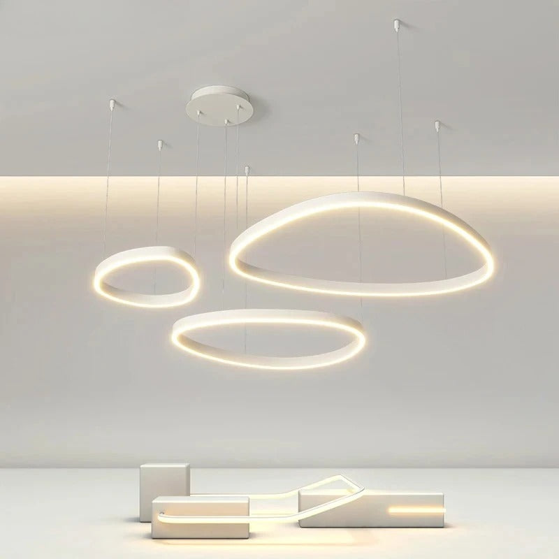 LED Ring Chandelier - Modern Pendant Light for Living Room, Bedroom & Dining Room