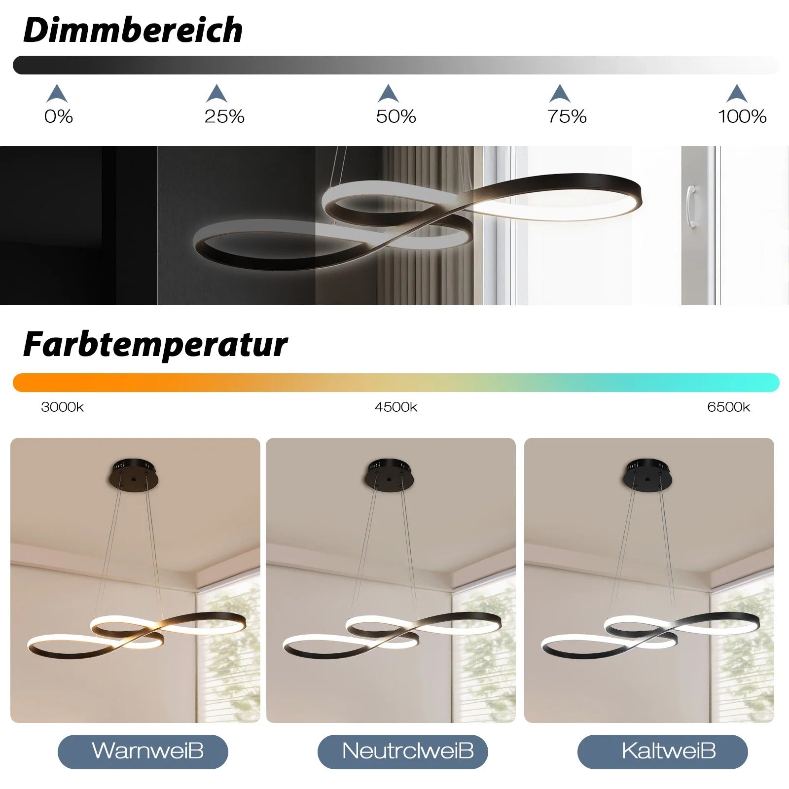 Modern LED Pendant Lamp Rings