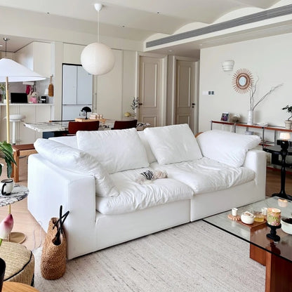 Cloud Comfort Modular Sofa - Modern white flannel