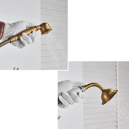 Antique Brass Dual-Handle Floor Stand Faucet – Classic & Functional